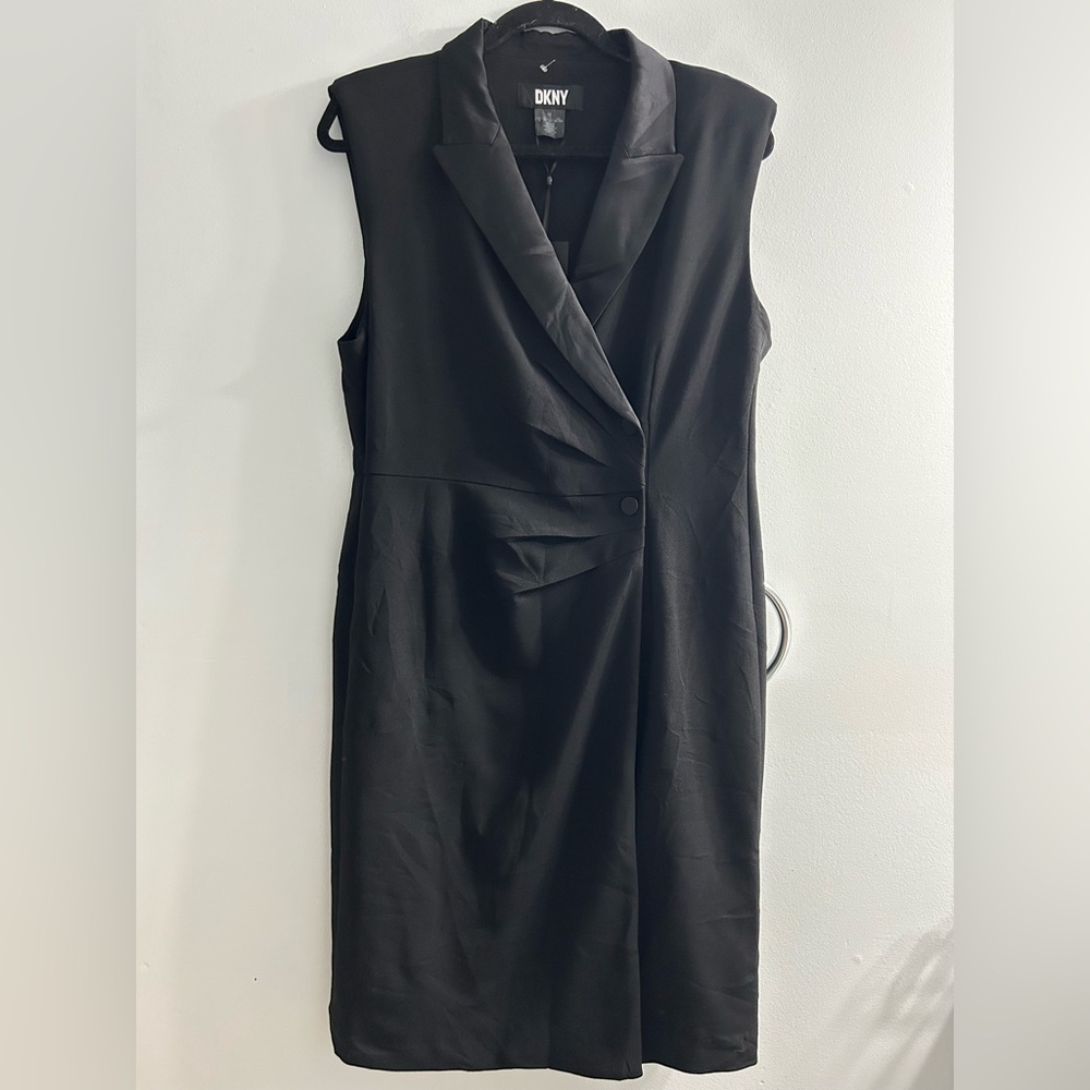 NWT DKNY black tuxedo dress
